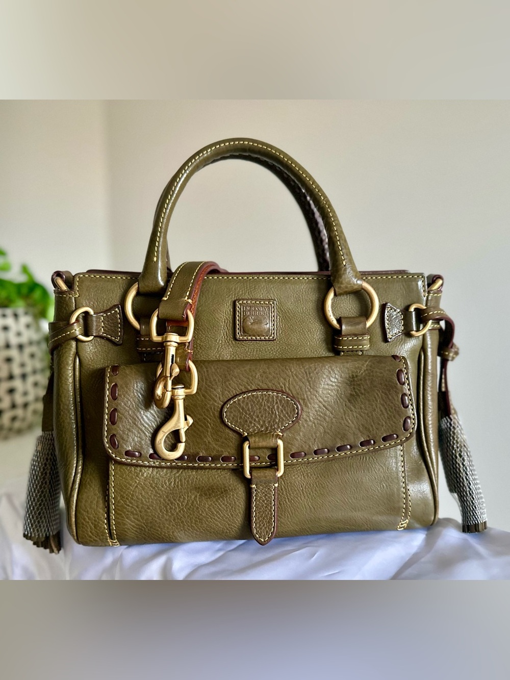 Dooney & Bourke Florentine Medium Pocket Satchel in Moss